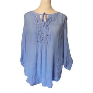 Liz Claiborne Lightweight Blue Blouse Size Medium